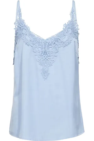 Cream Cranna Top Tops T-shirts & Tops Sleeveless Blue