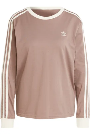 adidas 3S Regular Ls Sport Sport Clothing Sports Tops & T-shirts Sport Long Sleeve Tops Brown