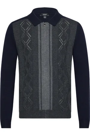 Reiss Tennant Tops Knitwear Full Zip Jumpers Navy