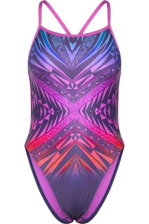 Speedo Womens Placement Digital Vback Sport Women Sport Clothing Sport Swimwear Sport Swimsuits Purple