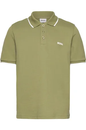 HUGO BOSS Short Sleeve Polo Tops T-shirts Polo Shirts Short-sleeved Polo Shirts Khaki Green