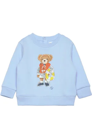 Ralph Lauren Polo Bear Fleece Sweatshirt Tops Sweatshirts & Hoodies Sweatshirts Blue