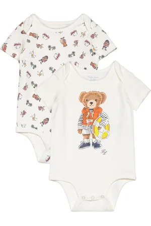 Ralph Lauren Polo Bear Cotton Bodysuit 2-Pack Bodies Short-sleeved White