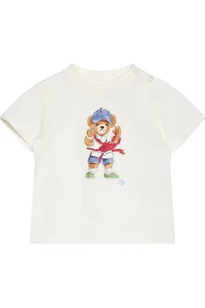 Ralph Lauren Polo Bear Cotton Jersey Tee Tops T-Kortærmet Skjorte White