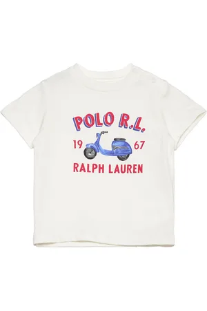 Ralph Lauren Logo Cotton Jersey Tee Tops T-Kortærmet Skjorte Cream
