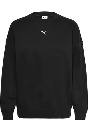 PUMA Ess Over D Crew Fl Sport Women Sport Clothing Sport Sweatshirts & Hoodies Sport Sweatshirts Black