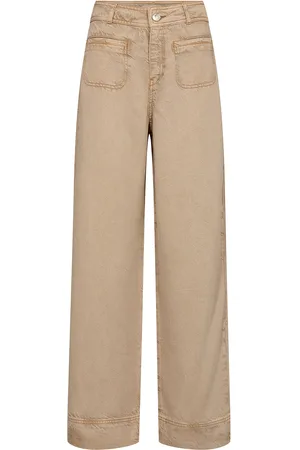 Mos Mosh Mmsoey Beaumont Pant Bottoms Trousers Wide Leg Beige