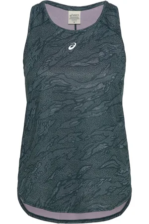 Asics Road All Over Print Tank Sport Women Sport Clothing Sports Tops & T-shirts Sport Tank Tops Green
