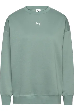 PUMA Ess Over D Crew Fl Sport Women Sport Clothing Sport Sweatshirts & Hoodies Sport Sweatshirts Green