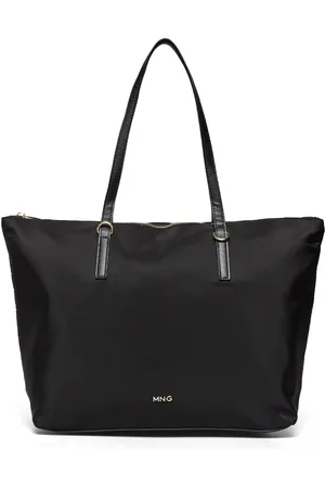 MANGO Nylon Shopper Bag Shopper Taske Black