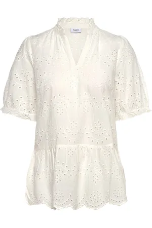 Saint Tropez Geleksasz Blouse Tops Blouses Short-sleeved White
