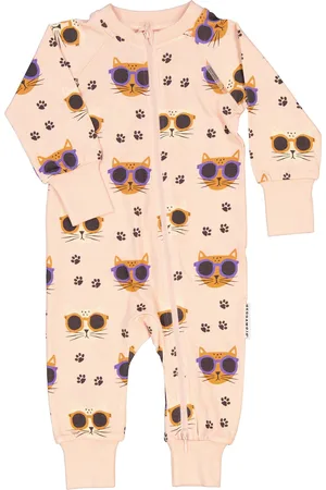 Geggamoja Bamboo Two Way Zip Pyjamas Pyjamas Sie Jumpsuit Pink