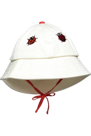 Mini Rodini Ladybug Emb Sun Hat Solhat White