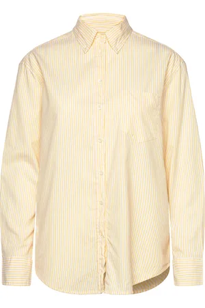 GANT Rel Luxury Oxford Striped Bd Shirt Tops Shirts Long-sleeved Yellow