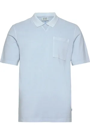 Scotch&Soda Washed Chest Pocket Relaxed-Fit Polo Tops Polos Short-sleeved Blue