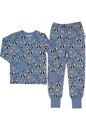 Geggamoja Bamboo Two Piece Pyjamas Pyjamassæt Blue