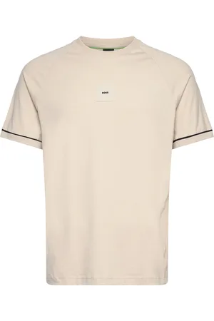 HUGO BOSS Tee Rib Ac Sport Men Sports Clothes Sport Tops Sport T-Skjorte Beige