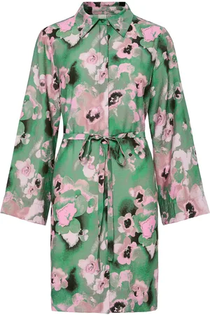 Y.A.S Wingy 7/8 Shirt Dress S. Kort Kjole Green