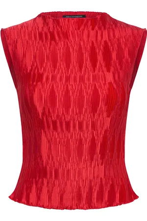 French Connection Moira Pleated S/Less Top Tops Blouses Sleeveless Red