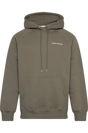 WoodWood Wwfred Hoodie Chest Print Designers Sweatshirts & Hoodies Hoodies Green