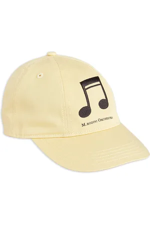 Mini Rodini Note Emb Soft Cap Accessories Headwear Caps Yellow
