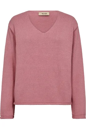 Mos Mosh Mmbine Ls V-Neck Knit Tops Knitwear Jumpers Pink