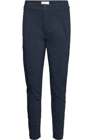 Freequent Tba Bottoms Trousers Slim Fit Trousers Navy
