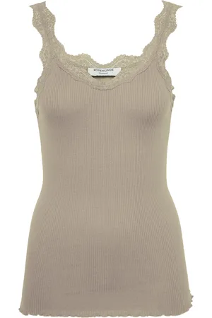 Rosemunde Organic Top W/ Lace Tops T-shirts & Tops Sleeveless Beige