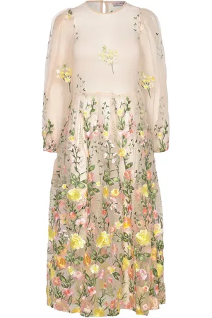 A-View Fuschia Dress Maxikjole Festkjole Beige