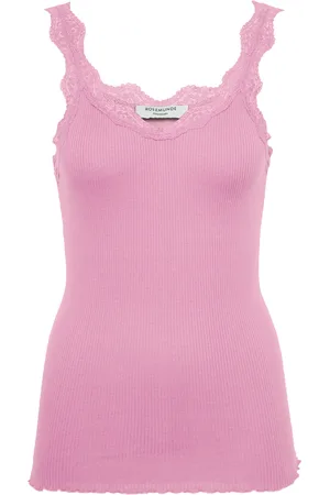 Rosemunde Organic Top W/ Lace Tops T-shirts & Tops Sleeveless Pink