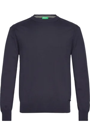 Benetton Sweater L/S Tops Sweatshirts & Hoodies Sweatshirts Navy