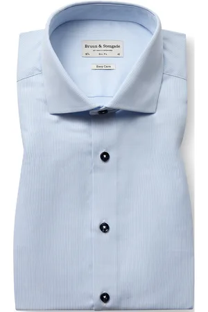 Bruun & Stengade Bs Minaur Slim Fit Shirt Tops Shirts Business Shirts Blue
