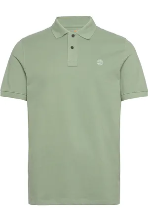 Timberland Pique Short Sleeve Polo Tops Polos Short-sleeved Green