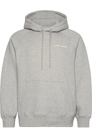 WoodWood Wwfred Hoodie Chest Print Designers Sweatshirts & Hoodies Hoodies Grey