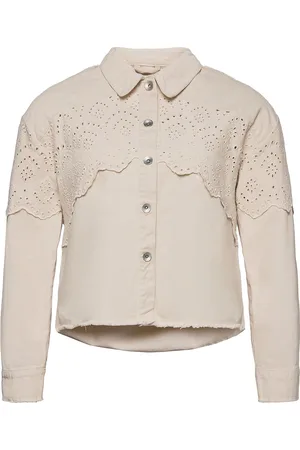 ONLY Carelena Crochet Jacket Otw Jakke Denimjakke Beige