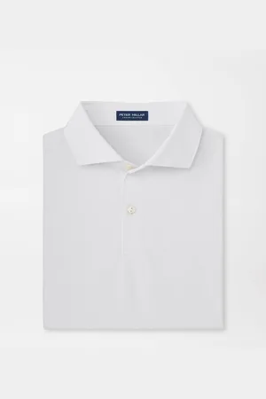 Peter Millar Soul Performance Mesh Polo - Edwin Spread Collar Sport Sport Clothing Sport Tops Sport Polos Sport Short-sleeved Polos White
