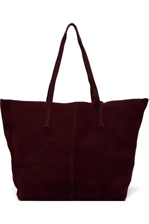 MANGO Suede Shopper Bag Shopper Taske Burgundy