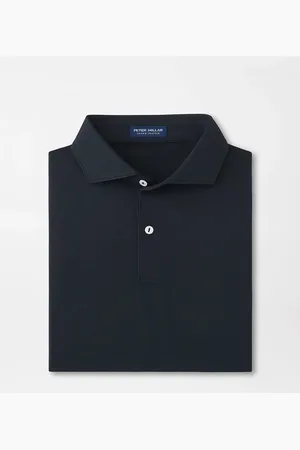 Peter Millar Soul Performance Mesh Polo - Edwin Spread Collar Sport Sport Clothing Sport Tops Sport Polos Sport Short-sleeved Polos Black