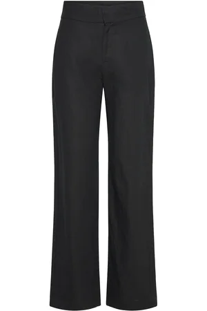 Lindex Trousers Lykke Linen Mix Bottoms Trousers Linen Trousers Black