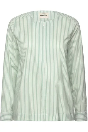 Mads Norgaard Poplinda Dana Shirt Tops Blouses Long-sleeved Green