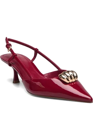 MANGO High-Heeled Shoes With Metallic Detail Højhælede Sko Red
