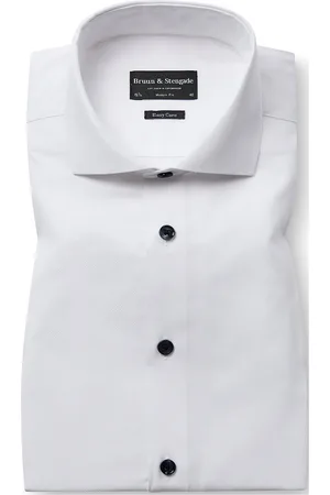 Bruun & Stengade Bs Bautista Modern Fit Shirt Tops Shirts Business Shirts White