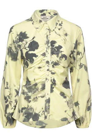 Mads Norgaard Poplinea Clara Shirt Aop Tops Shirts Long-sleeved Yellow