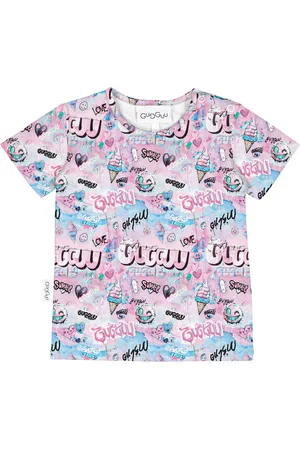 Gugguu Print Relax T-Shirt Tops T-Kortærmet Skjorte Pink