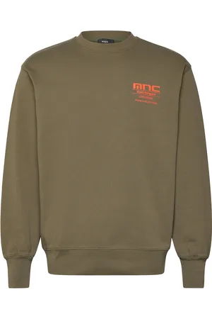 Mads Norgaard Compact Cotton Mnc Crew Tops Sweatshirts & Hoodies Sweatshirts Khaki Green