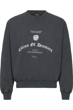 HAN Kjøbenhavn Citizen Printed Crewneck Designers Sweatshirts & Hoodies Sweatshirts Black