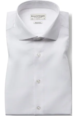 Bruun & Stengade Bs Lajovich Slim Fit Shirt Tops Shirts Business Shirts White