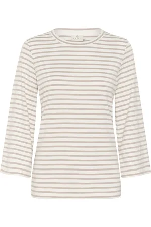 Kaffe Kaliddy 3/4 Sleeve Blouse Tops T-shirts & Tops Long-sleeved Beige