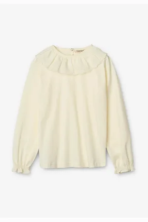 Marmar Copenhagen Talla Frill Tops T-shirts Long-sleeved T-Skjorte Cream