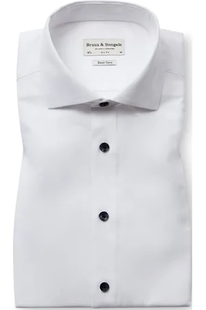 Bruun & Stengade Bs Zhang Slim Fit Shirt Tops Shirts Business Shirts White